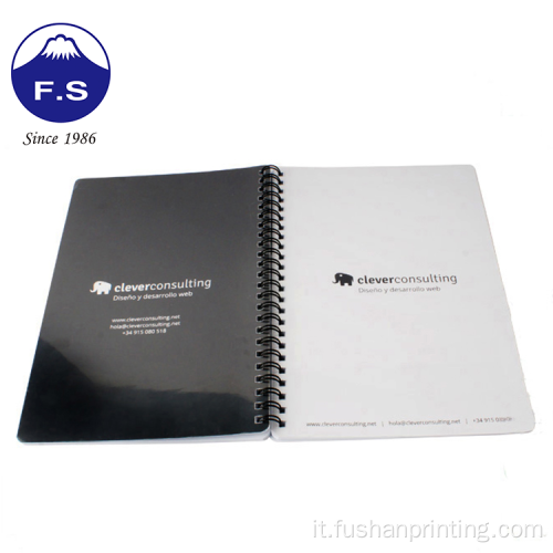 Coperchio di cartone a filo personalizzato A5 Black Spiral Notebook